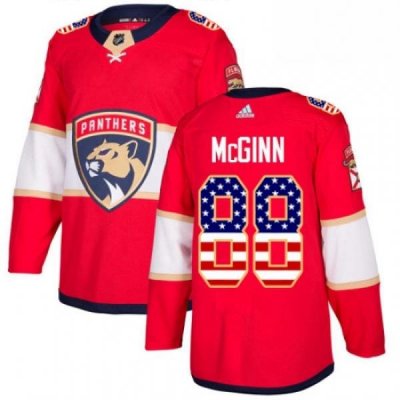 Mens Adidas Florida Panthers 88 Jamie McGinn Authentic Red USA Flag Fashion NHL Jersey