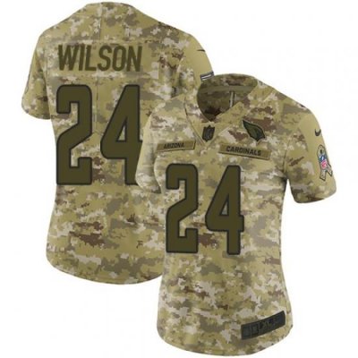 Nike Cardinals #24 Adrian Wilson Camo Women Stitched NFL Limited 2018 Salute to Service Jersey