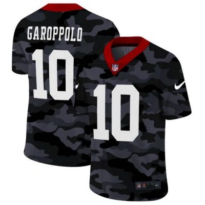 San Francisco 49ers 10 Jimmy Garoppolo Men Nike 2020 Black CAMO Vapor Untouchable Limited Stitched NFL Jersey