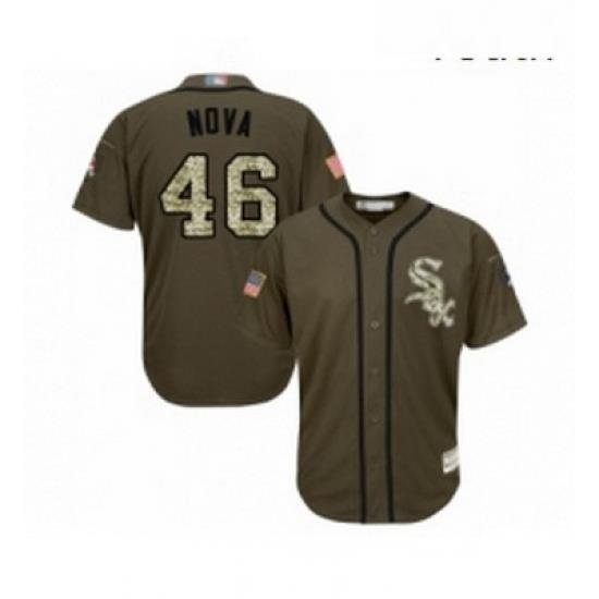 Youth Chicago White Sox 46 Ivan Nova Authentic Green Salute to Service Baseball Jersey