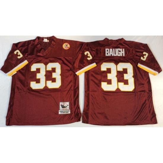 Men Redskins 33 Sammy Baugh Red M&N Throwback Jersey