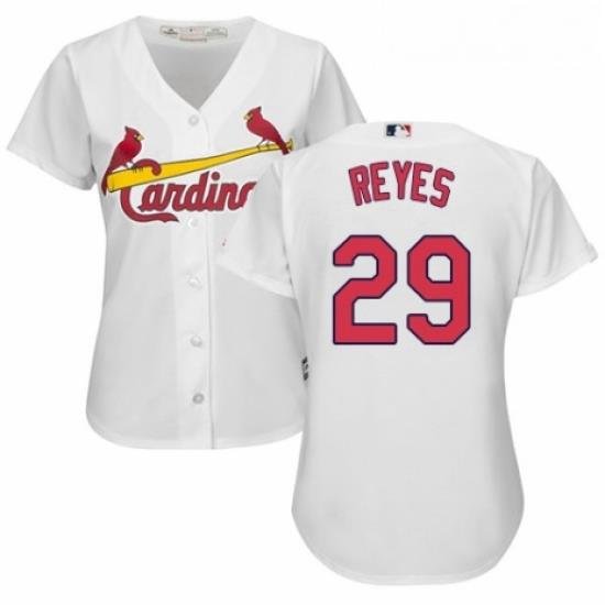 Womens Majestic St Louis Cardinals 29 lex Reyes Replica White Home Cool Base MLB Jersey