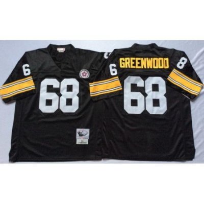 Mitchell And Ness Steelers #68 L C Greenwood Black Throwback Stitched NFL Jersey