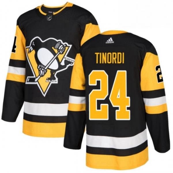 Mens Adidas Pittsburgh Penguins 24 Jarred Tinordi Premier Black Home NHL Jersey