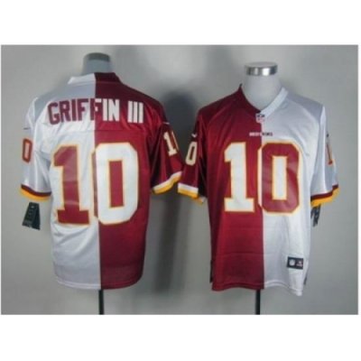 Nike Washington Redskins 10 Robert Griffin III white red Elite split NFL Jersey