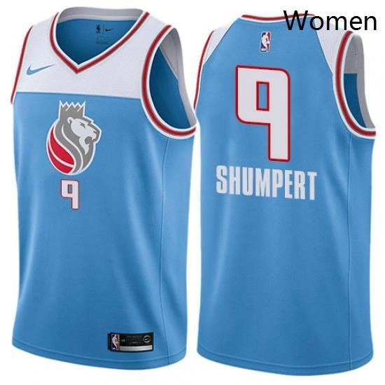 Womens Nike Sacramento Kings 9 Iman Shumpert Swingman Blue NBA Jersey City Edition