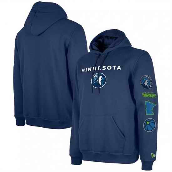 Men Minnesota Timberwolves Navy 2023 24 City Edition Pullover Hoodie