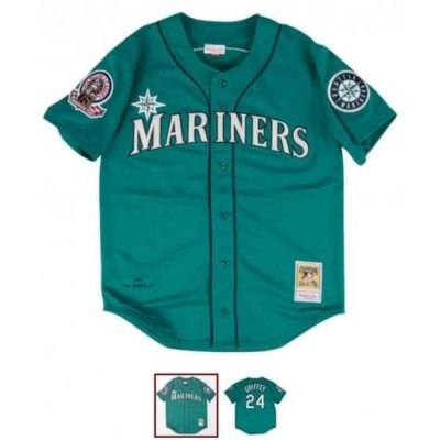 Men Seattle Mariners Ken Griffey Jr #24 MItchell Ness Stitched Jersey