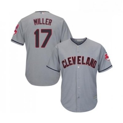 Youth Cleveland Indians 17 Brad Miller Replica Grey Road Cool Base Baseball Jersey