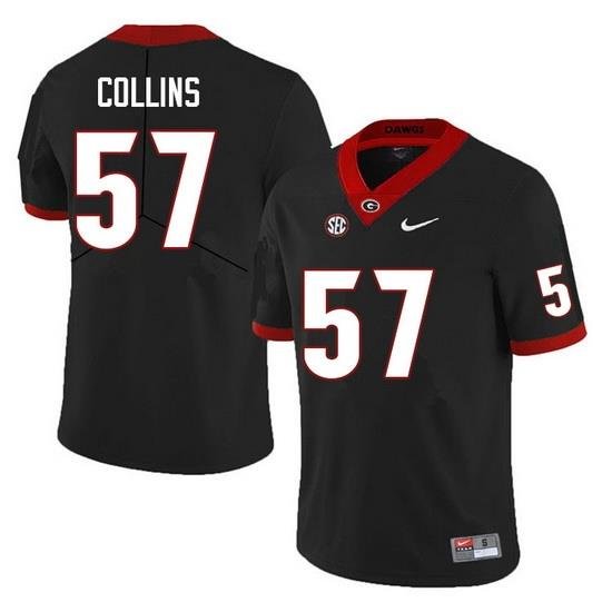 Men #57 Luke Collins Georgia Bulldogs College Football Jerseys Sale-Black Anniversary