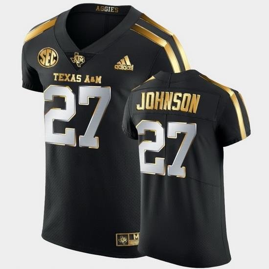 Men Texas A&M Aggies Antonio Johnson Golden Edition Black Authentic Jersey