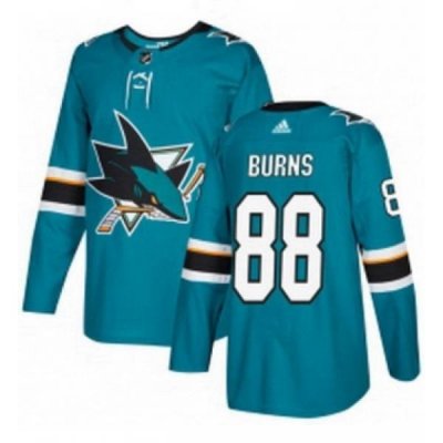 Mens Adidas San Jose Sharks 88 Brent Burns Premier Teal Green Home NHL Jersey