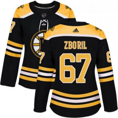 Womens Adidas Boston Bruins 67 Jakub Zboril Authentic Black Home NHL Jersey