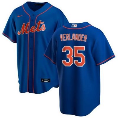 Men NeW York Mets 35 Justin Verlander Royal Cool Base Stitched Baseball Jersey