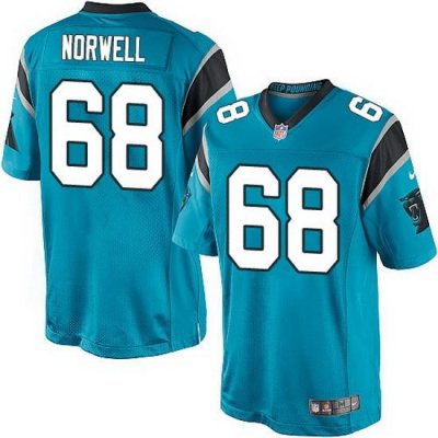 Nike Panthers #68 Andrew Norwell Blue Team Color Mens Stitched NFL Elite Jersey