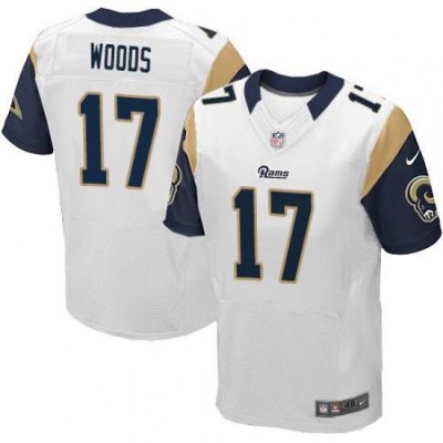 Men Nike Rams #17 Robert Woods White Stitched NFL Elite Jersey