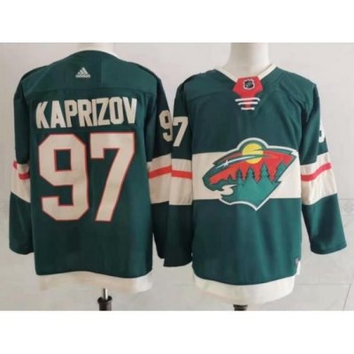 Men's Minnesota Wild #97 Kirill Kaprizov Green Stitched Jersey