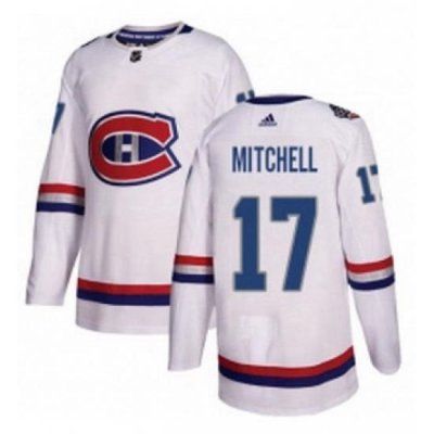 Mens Adidas Montreal Canadiens 17 Torrey Mitchell Authentic White 2017 100 Classic NHL Jersey