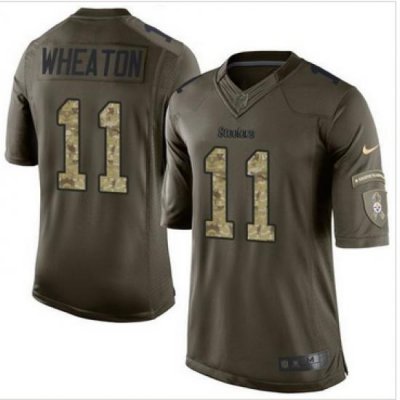 Nike Pittsburgh Steelers #11 Markus Wheaton Green Men 27s Stitched NFL Limited Salute to Service Jersey