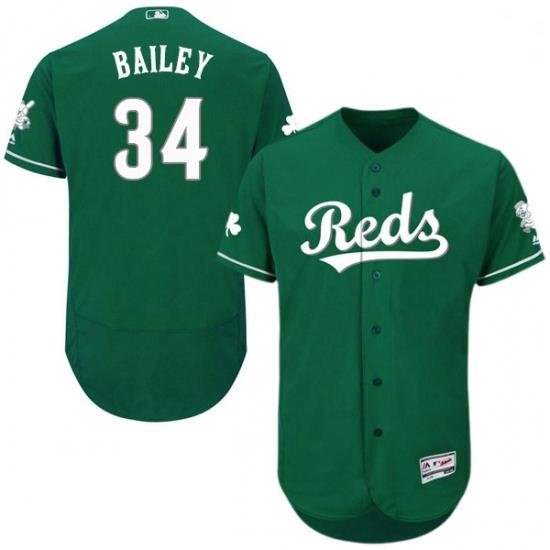 Mens Majestic Cincinnati Reds 34 Homer Bailey Green Celtic Flexbase Authentic Collection MLB Jersey