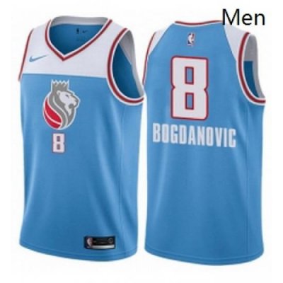 Mens Nike Sacramento Kings 8 Bogdan Bogdanovic Swingman Blue NBA Jersey City Edition