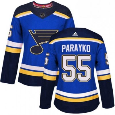 Womens Adidas St Louis Blues 55 Colton Parayko Authentic Royal Blue Home NHL Jersey