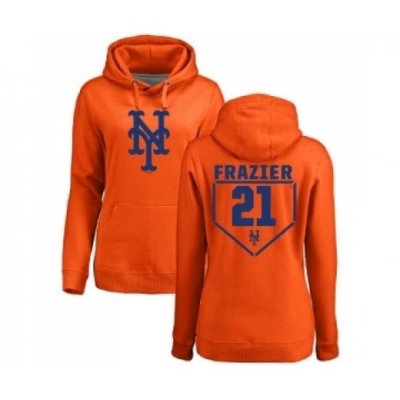 MLB Women Nike New York Mets 21 Todd Frazier Orange RBI Pullover Hoodie