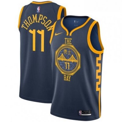 Womens Nike Golden State Warriors 11 Klay Thompson Swingman Navy Blue NBA Jersey City Edition