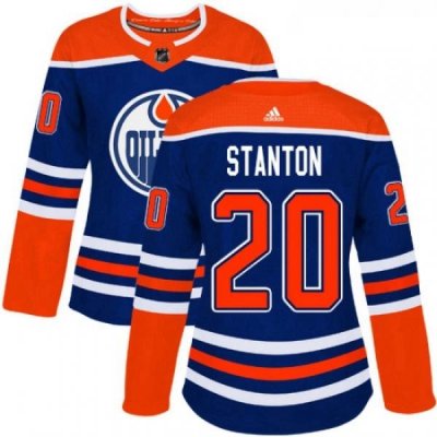 Womens Adidas Edmonton Oilers 20 Ryan Stanton Authentic Royal Blue Alternate NHL Jersey