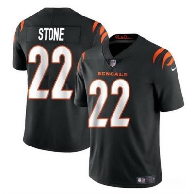 Men Cincinnati Bengals 22 Geno Stone BLack Vapor Untouchable Limited Stitched Jersey