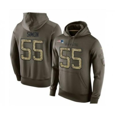 Football New England Patriots 55 John Simon Green Salute To Service Mens Pullover Hoodie