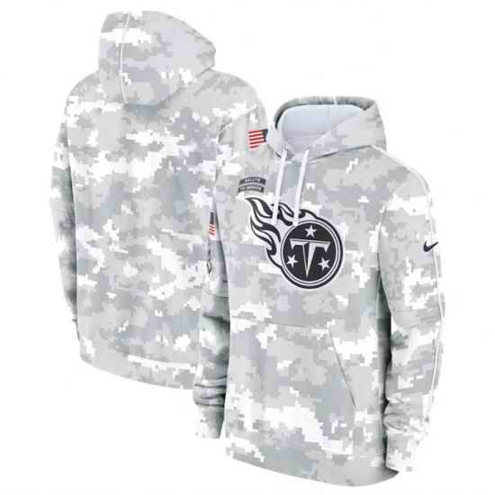 Youth Tennessee Titans 2024 White Gray Salute To Service Pullover Hoodie