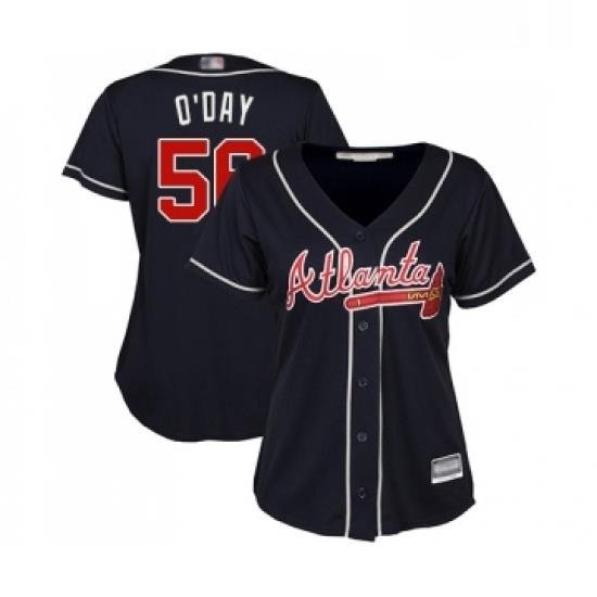 Womens Atlanta Braves 56 Darren O Day Replica Blue Alternate Road Cool Base Baseball Jersey