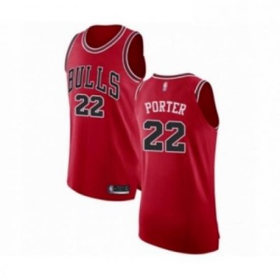 Mens Chicago Bulls 22 Otto Porter Authentic Red Basketball Jersey Icon Edition