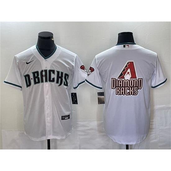 Men Arizona Diamondbacks White Team Big Logo Cool Base Stitched Baseball JerseyS