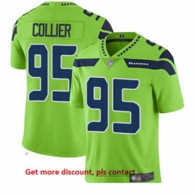 Seahawks 95 L J  Collier Green Men Stitched Football Limited Rush Jersey