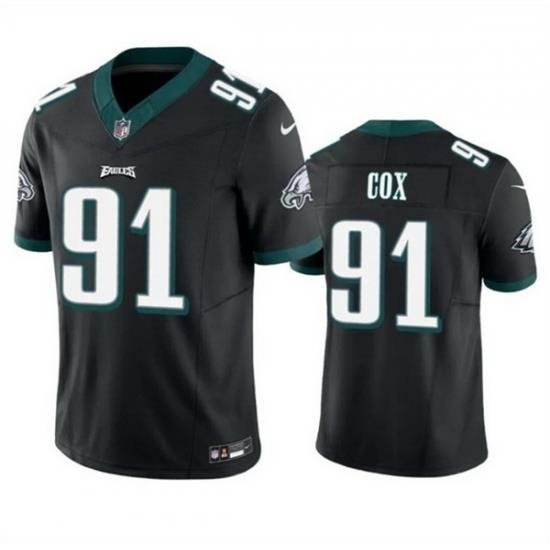 Men Philadelphia Eagles 91 Fletcher Cox Black 2023 F U S E  Vapor Untouchable Limited Stitched Football Jersey