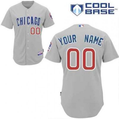 Men Women Youth All Size Chicago Cubs Cool Base Custom Jerseys Grey 3