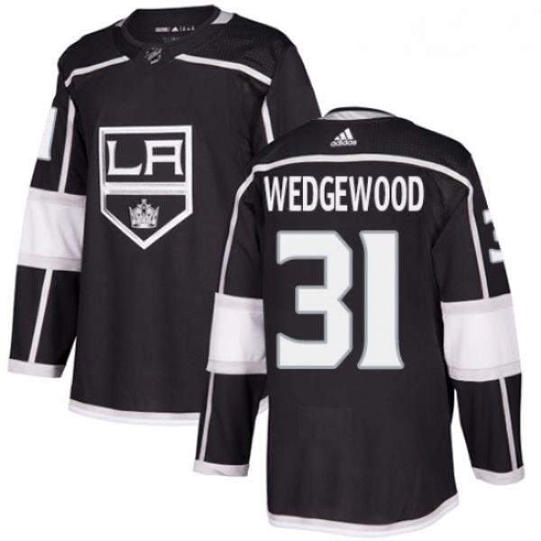 Youth Adidas Los Angeles Kings 31 Scott Wedgewood Authentic Black Home NHL Jersey