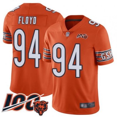 Men Chicago Bears 94 Leonard Floyd Orange Alternate 100th Season Limited Football Jersey