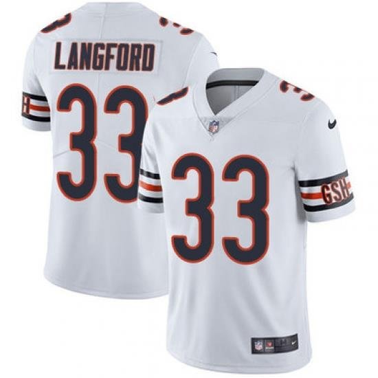 Nike Bears #33 Jeremy Langford White Mens Stitched NFL Vapor Untouchable Limited Jersey