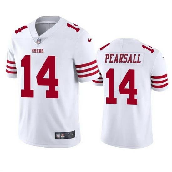 Men San Francisco 49ers 14 Ricky Pearsall White 2024 Draft Vapor Untouchable Limited Stitched Football Jersey