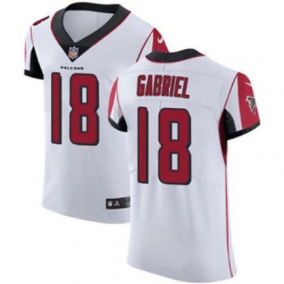 Nike Falcons #18 Taylor Gabriel White Mens Stitched NFL Vapor Untouchable Elite Jersey