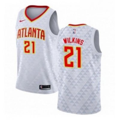 Womens Nike Atlanta Hawks 21 Dominique Wilkins Authentic White NBA Jersey Association Edition