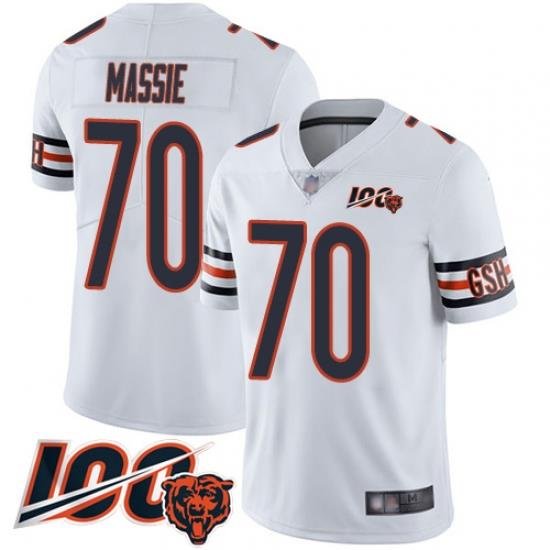 Men Chicago Bears 70 Bobby Massie White Vapor Untouchable Limited Player 100th Season Football Jersey