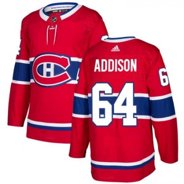 Youth Adidas Montreal Canadiens 64 Jeremiah Addison Premier Red Home NHL Jersey