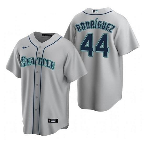 Men Seattle Mariners 44 Julio Rodr EDguez Grey Cool Base Stitched Jersey