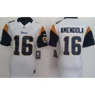 Women Nike St. Louis Rams 16 Danny Amendola White Nike NFL Jersey