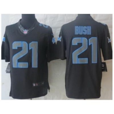 Nike Detroit Lions 21 Reggie Bush Black Limited Impact NFL Jersey