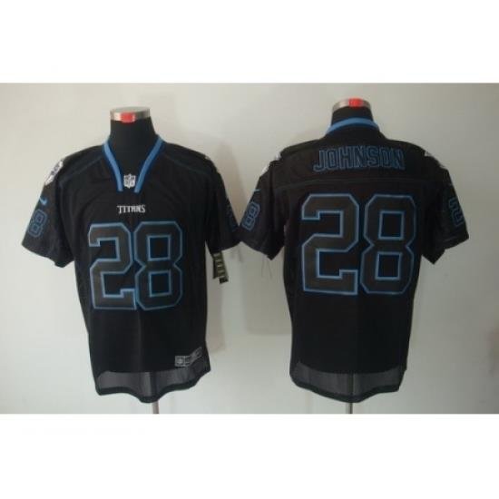 Nike Tennessee Titans 28 Chris Johnson Black Elite Lights Out NFL Jersey